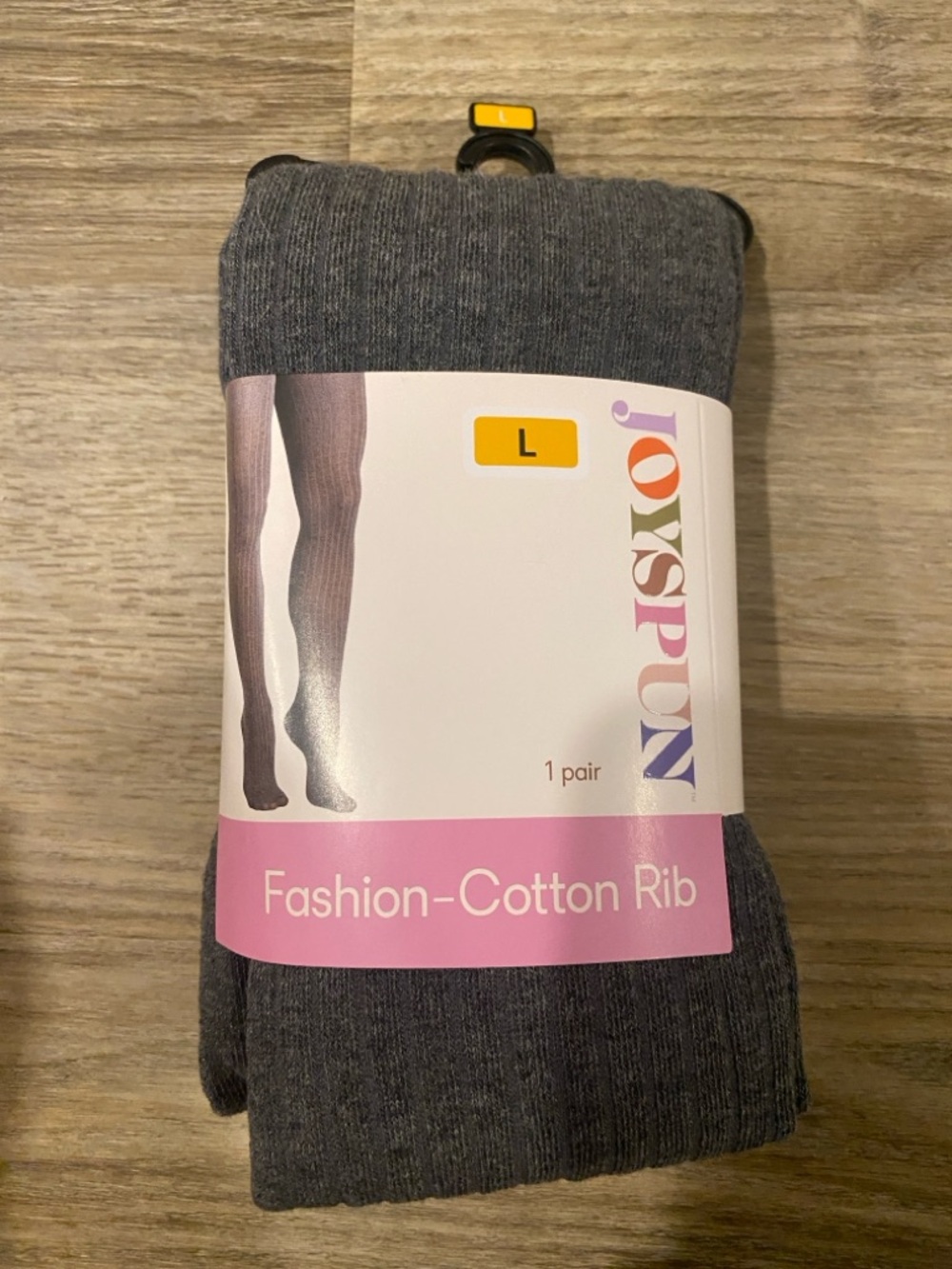 Fashion Cotton Rib Socks - Gray, Large